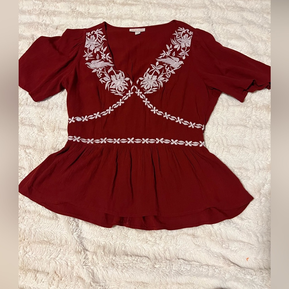 Burgundy Bohemian style top
